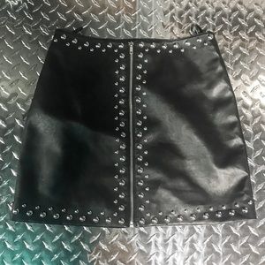 Black leather skirt